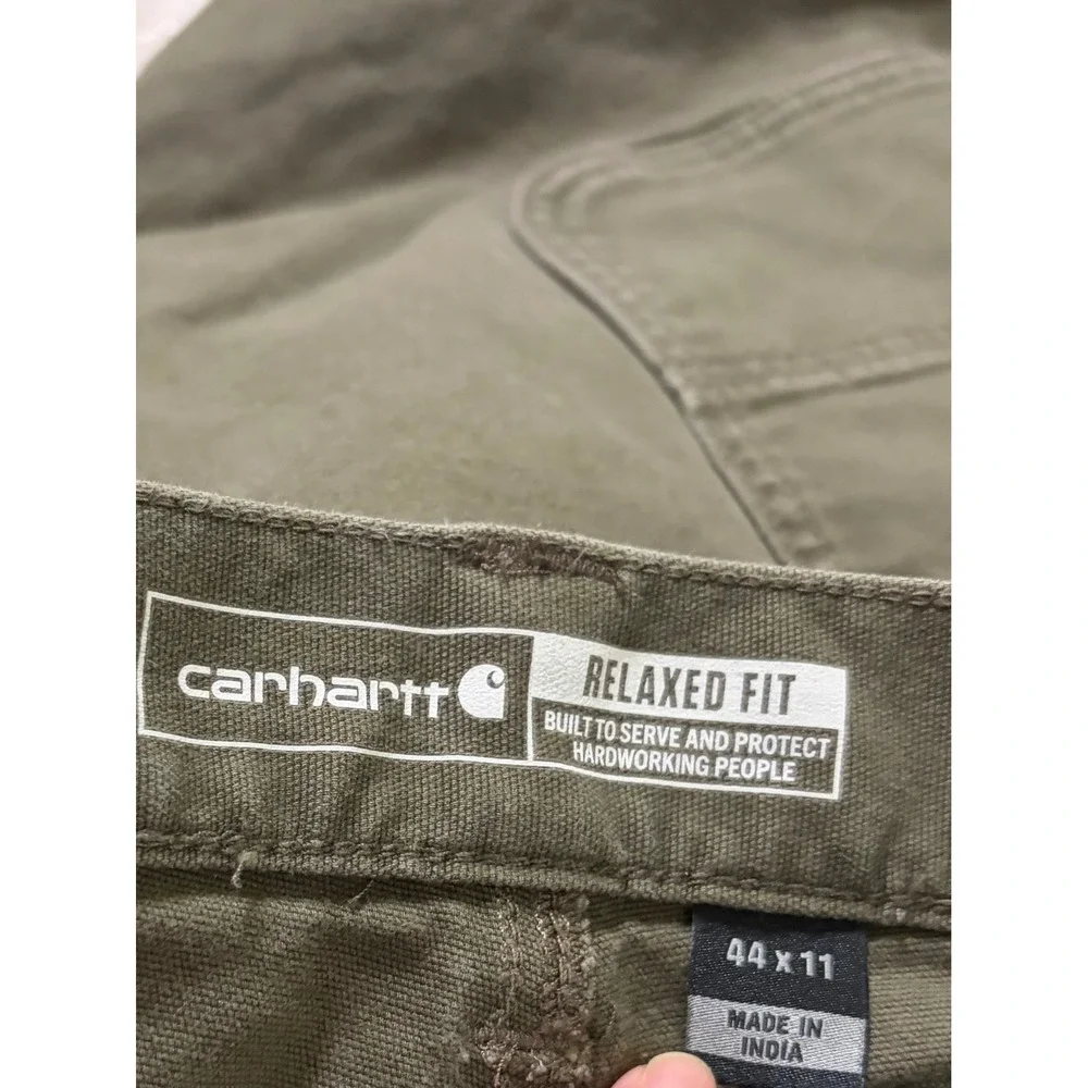 Carhartt Rugged Flex Relaxed Fit Canvas Utility Work Shorts Sz 44 Army Green